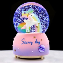 Redsky Butik Unicorn Işıklı Müzikli Kar Motorlu Kar Küresi Büyük Boy