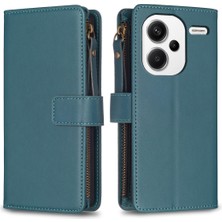 LR Joyful Xiaomi Redmi Note 13 Pro+ 5g Deri Cüzdan Kılıfı Zipper Cep Stand Telefon Kapağı (Yurt Dışından)