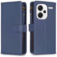 LR Joyful Xiaomi Redmi Note 13 Pro+ 5g Deri Cüzdan Kılıfı Zipper Cep Stand Telefon Kapağı (Yurt Dışından)