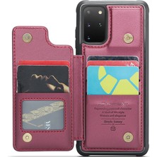 Seashell Digital Samsung Galaxy S20 Için Artı 4g/5g Case 5 Kart Yuvaları Telefon Kickstand Kapak-Kırmızısı (Yurt Dışından)