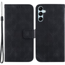 Seashell Digital Samsung Galaxy Için M34 5G/F34 5g Çift 8 Şekilli Baskı Telefonu Kapağı Deri Cüzdan Standı Case-Black (Yurt Dışından)