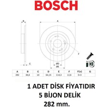 Bosch Arka Fren Disk Honda Civic 10 Hb Sedan 2015+ 42510TBFA00 0986479G90 Bosch 1 Adet Disk