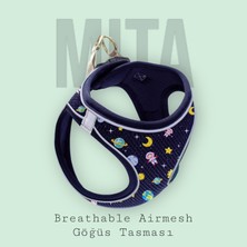 Mita Air Mesh Kedi Köpek Göğüs Tasması Çift Reflektörlü, Terletmeyen Space / Space