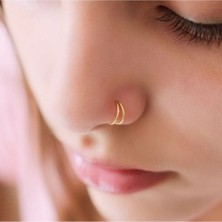 Heppii Gümüş Çift Görünümlü Halka Hızma Gold