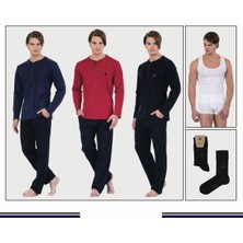 Polo Club Pijama Çamaşır Çorap Damat Set 873