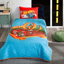 Taç Lisanslı Hot Wheels Race Tek Kişilik Yatak Örtüsü Seti