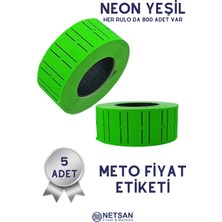 Netsan Etiket Neon Yeşil Meto Fıyat Etiketi 5'li