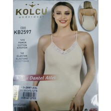 Kolcu Ince Askılı Dantelli Likralı Atlet KB2521-TEN