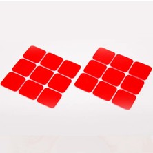 Miningaa 18 Adet Çift Taraflı Şeffaf Kırmızı Bant Güçlü Çift Taraflı Montaj Yapışkan Bant Kırmızı 25*25mm