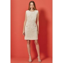 Guitar Kolsuz Bej Chanel Elbise