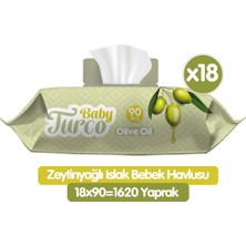 Baby Turco Zeytinyağlı Islak Havlu Mendil 90X18 1620 Yaprak