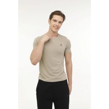 Lumberjack 4m MB Modal SB203 4fx  Erkek Kısa Kol Tişört Bej