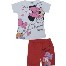 Bebelop Kız Çocuk Mickey Mouse Baskılı Disney 2'li Alt Üst Şort Takım