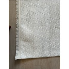 Saten Halı Kaymaz Taban Beyaz Halı Salon Mutfak Koridor Yatak Odası Kesme Yolluk