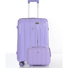 Mçs Kırılmaz Polipropilen 2'li Valiz Seti Orta & Makyaj Lila V305