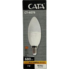 Cata CT-4079 7W 6400K (Beyaz Işık) E14 Duylu LED Buji Ampul