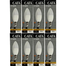 Cata CT-4079 7W 6400K (Beyaz Işık) E14 Duylu LED Buji Ampul (8 Adet)