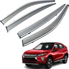 Caraks Mitsubishi Eclipse Cross Mügen Cam Rüzgarlığı Kromlu Rüzgarlık (Paslanmaz) 2018 Sonrası Füme Renk