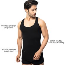 Öts Erkek %100 Pamuk Atlet 5'li Set, Rahat Kalıp, Siyah Premium Özel Kutusunda, İç Giyim, Çamaşır