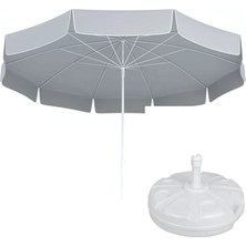 Zey Camping Kalın Kumaş 200 cm Plaj Bahçe Balkon Teras Kamp Şemşiye + Taşıma Çantası +22 Litre Bidon