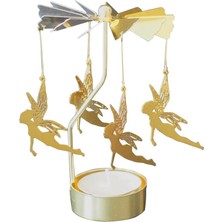 Zhuning Shop 1 No.5 Tarzı Metal Şamdan Merry Christmas Masa Dekor Ev Için Dönen Elk Angel Noel Süs Navidad Xmas Craft (Yurt Dışından)