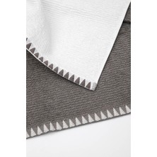 Green Black Vera Krem/antrasit %100 Pamuk 2'li Havlu Seti 50X70 cm