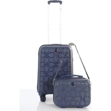 Mçs Kırılmaz Polipropilen 2'li Valiz Seti Kabin & Makyaj Lacivert V376