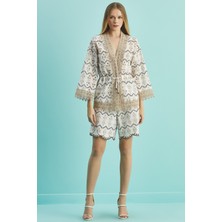 Guitar Geniş Paça Çok Renkli Brodeli Şort