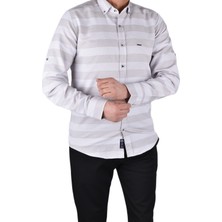 Twin Twn-16 Slimfit  Desenli Gömlek /bej/s
