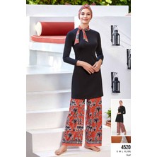 Adasea Kadın Likralı Desenli Tam Kapalı Tesettür Mayo 4520