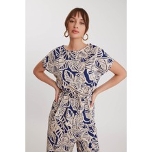 Vitrin Beli Büzgülü Desenli Kısa Kol Buz