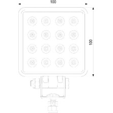 Sanel SANEL12V/24V 16 Ledli Çalışma Lambası 1500 Lumen 9W SWL100-1500