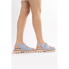 Getcho Carter Kadın Ayarlanabilir Kemerli Bebe Mavi Sandalet