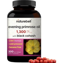 Naturebell Evening Primrose Oil With Black Cohosh 1300 mg 300 Kapsul 2 In 1 Formula