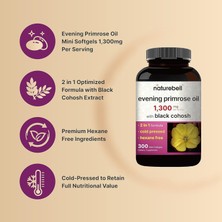 Naturebell Evening Primrose Oil With Black Cohosh 1300 mg 300 Kapsul 2 In 1 Formula