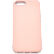 NOVKA Phone Accessories  iPhone 7 Plus / 8 Plus Uyumlu Düz Renk Esnek Yumuşak Silikon Kılıf  Rubber Pembe