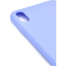 NOVKA Phone Accessories  iPhone Xr Uyumlu Düz Renk Esnek Yumuşak Silikon Kılıf  Rubber Açık Mor