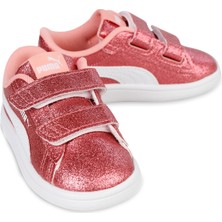 Puma Smash 3.0 Glitz Glam V Inf Kız Çocuk Spor Ayakkabı 22-27 Numara Pembe