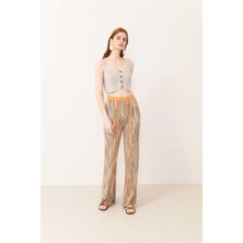 ROMAN Pullu Ajur Desenli Boru Paça Pantolon Oranj - Multi Y2471013_636