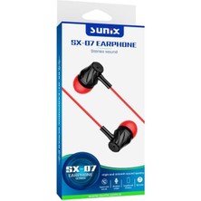 Sunix Sx-07 Stereo Kablolu Kulak İçi Kulaklık Kırmızı