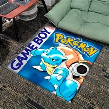 Get Carpet Yıkanabilir Kaymaz Taban Nostaljik Pokemon Desenli Çocuk Genç Odası Oyuncu Halısı