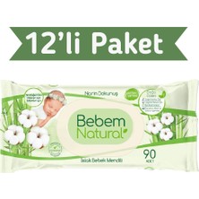 Bebem Natural Islak Havlu Mendil 90X12 1080 Yaprak