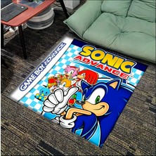 Get Carpet Yıkanabilir Kaymaz Taban Nostaljik Sonic Desenli Çocuk Genç Odası Oyuncu Halısı