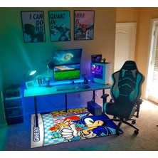 Get Carpet Yıkanabilir Kaymaz Taban Nostaljik Sonic Desenli Çocuk Genç Odası Oyuncu Halısı