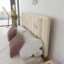 Renazzo Hüma Model Doğal Çam Ahşap Karyola ve Iki Komodin Set ( Dikey )