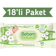 Bebem Natural Islak Havlu Mendil 90X18 1620 Yaprak