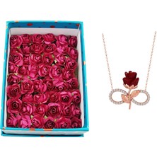 Pigado 925 Ayar Gümüş Sonsuz Gül Kadın Gümüş Kolye Özel Kutulu