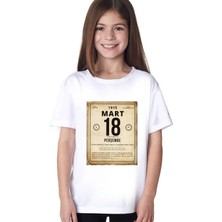 Hilon 18 Mart Çanakkale Zaferi Baskılı Unisex Çocuk T-Shirt HC03