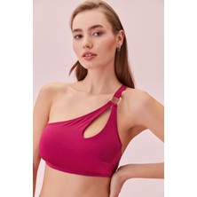 Suwen Tek Omuz Aksesuarlı Bralet Bikini Üst