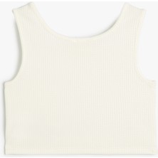 Koton Crop Atlet Kalp Pencere Detaylı Kolsuz Ribanalı
